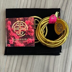 BudhaGirl GOLD ALL WEATHER BANGLES® (SET OF 9) - SERENITY PRAYER Size M